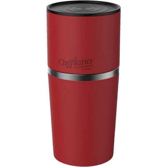 Cafflano Klassic Coffee Red – kompaktiškas kavos prietaisas su malūnėliu