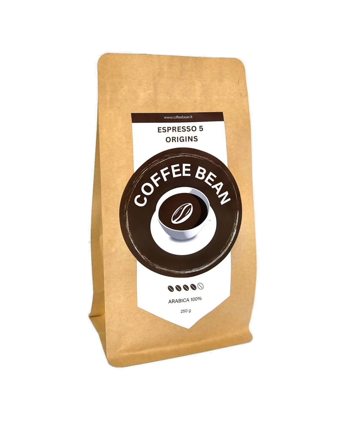 Espresso 5 Origins kavos pupelės - Brazilija, Kolumbija, Nikaragva, Mianmaras, Etiopija