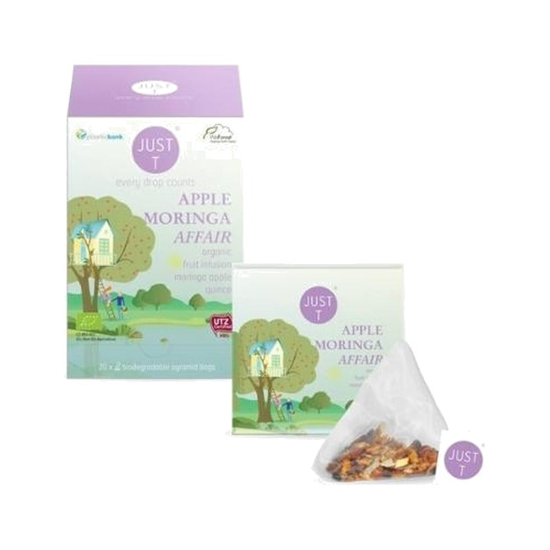 JUST T ekologiška vaisinė arbata Apple Moringa Affair, 20 piramidžių pakuotė