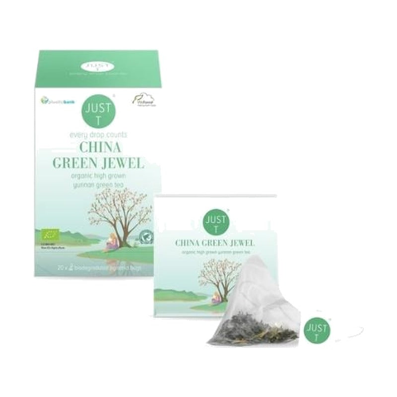 JUST T ekologiška žalioji arbata China Green Jewel, 20 piramidžių pakuotė