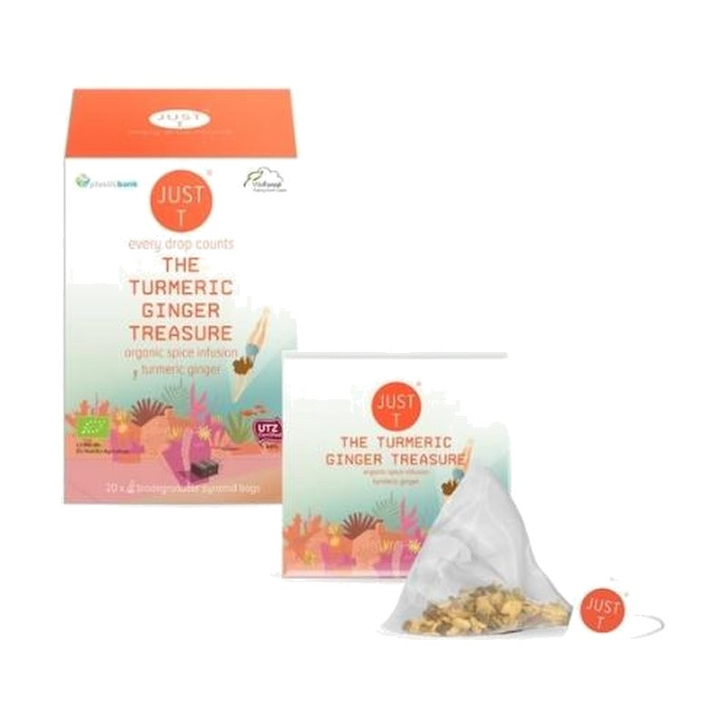JUST T ekologiška žolelių arbata Ginger Treasure, 20 piramidžių pakuotė