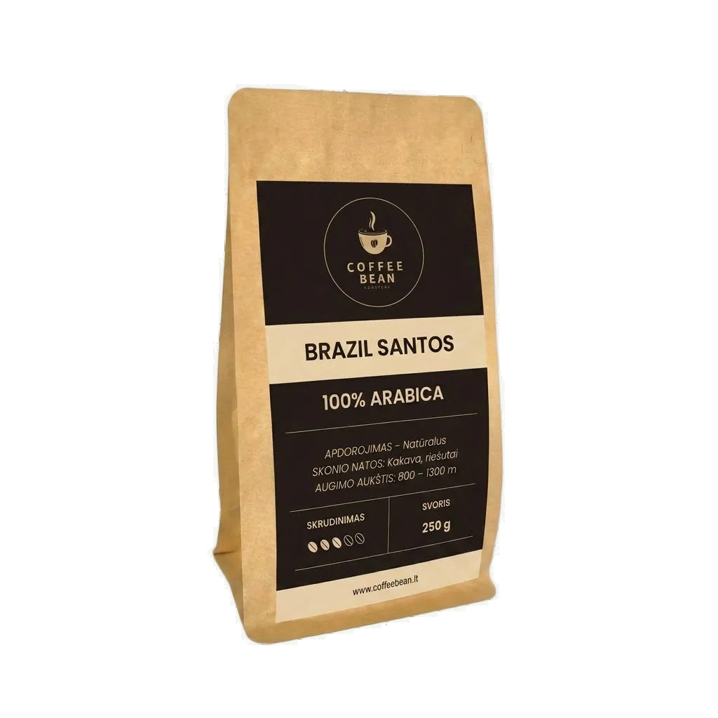 Kava Brazil Santos, šviežiai skrudinta, 250 g pakuotė