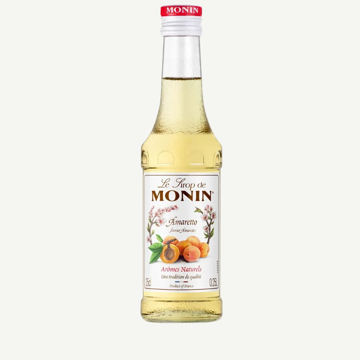 Monin amareto sirupo stiklinis butelis, 0,25 l