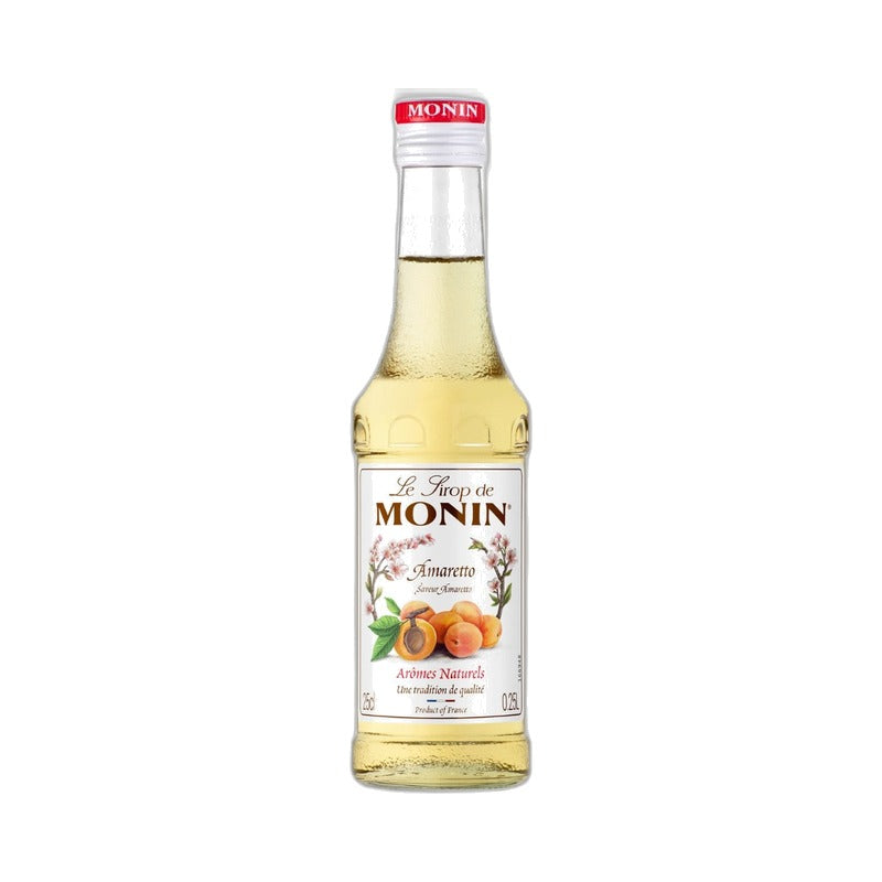 Monin amareto sirupo stiklinis butelis, 0,25 l