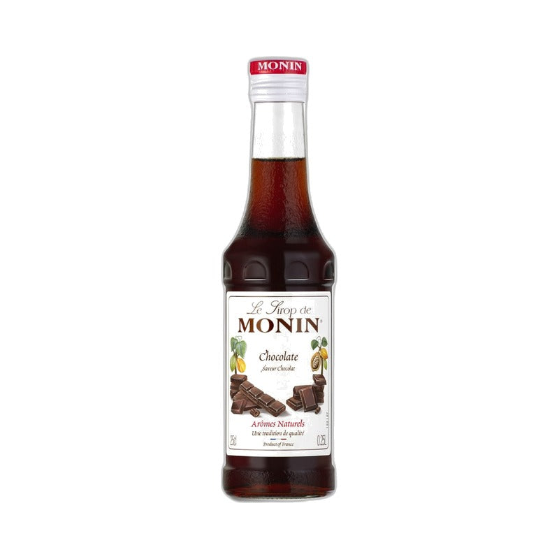 Monin šokolado sirupo stiklinis butelis, 0,25 l