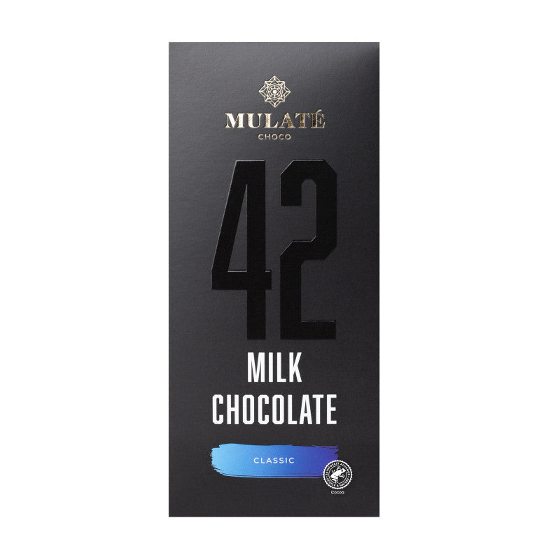 Mulate Choco 42% pieninis šokoladas, 90 g plytelė