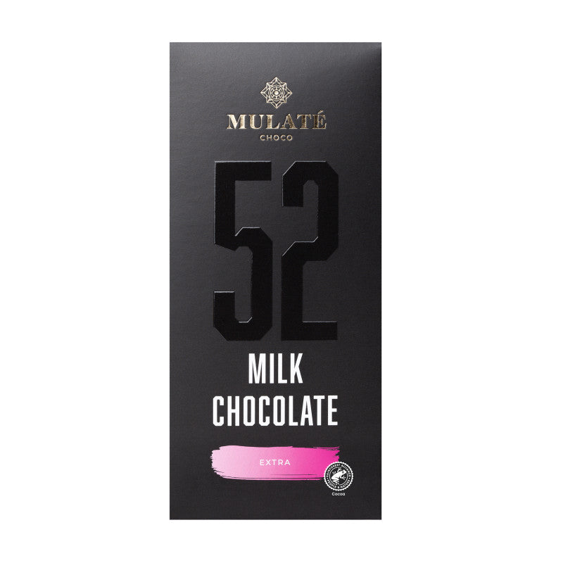 Mulate Choco 52% pieninis šokoladas, 90 g plytelė