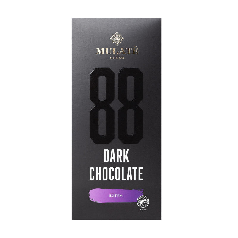 Mulate Choco 88% juodasis šokoladas, 90 g plytelė