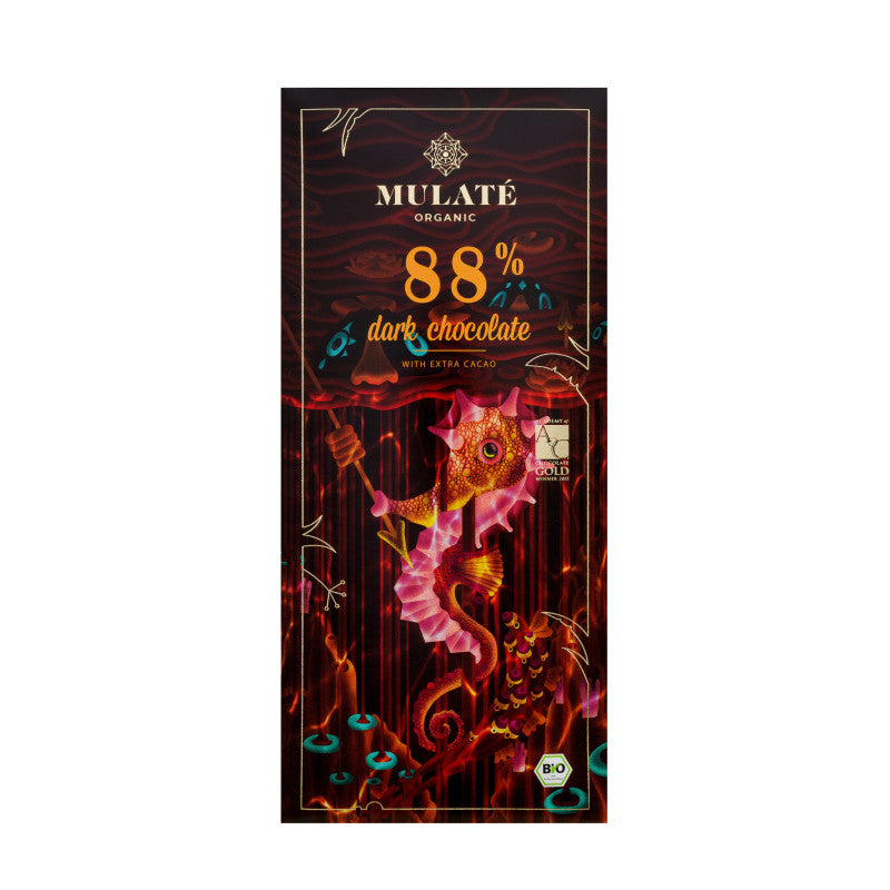 Mulate Organic 88% juodasis šokoladas, 80 g plytelė