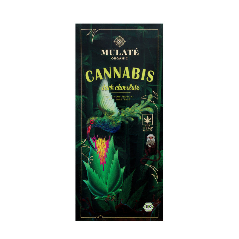 Mulate Organic Cannabis juodasis šokoladas, 80 g plytelė