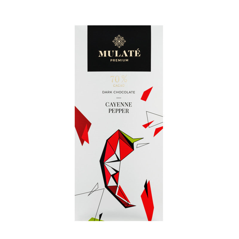 Mulate Premium Cayenne Pepper juodasis šokoladas, 90 g plytelė