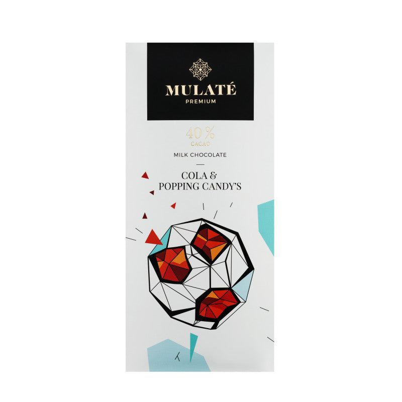 Mulate Premium Cola & Popping Candy pieninis šokoladas, 90 g plytelė