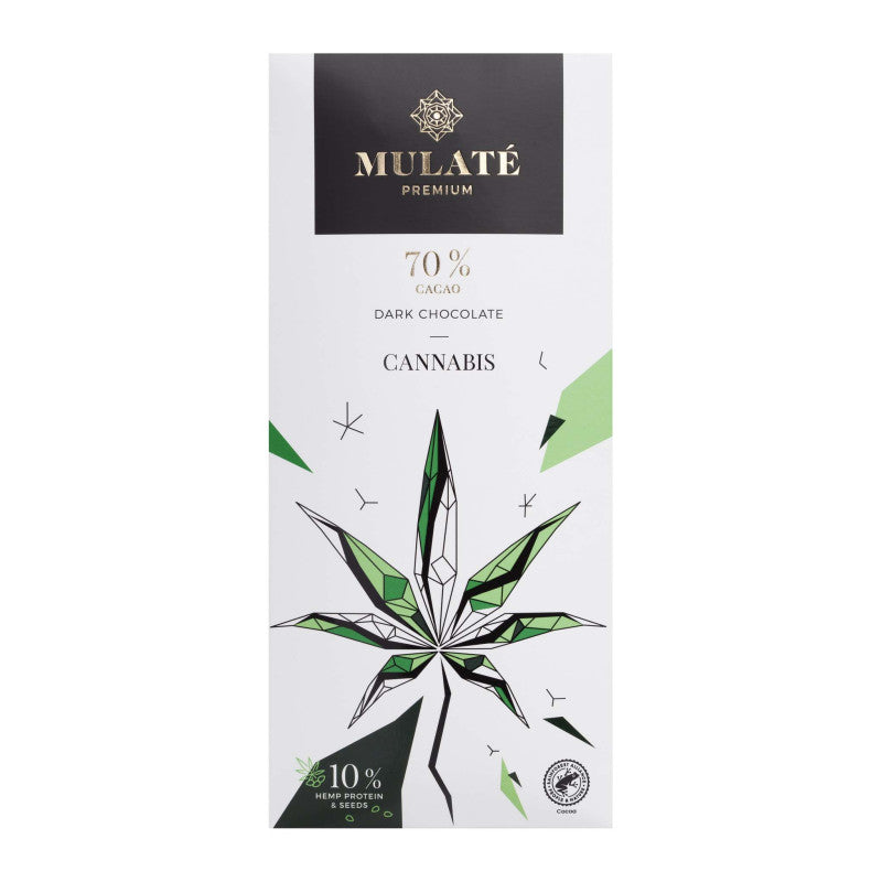 Mulate Premium Dark Cannabis juodasis šokoladas, 90 g plytelė